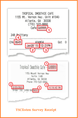 TSClisten Survey Receipt