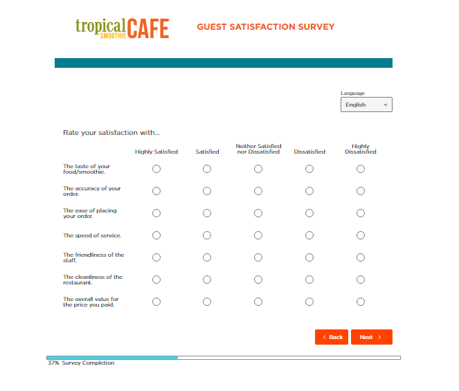 Tropical Smoothie Cafe experience